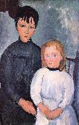 Amedeo Modigliani Iwo cbidren Spain oil painting artist